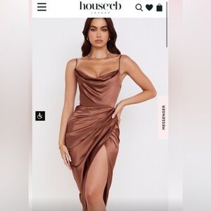 Reva Toffee Satin Balcony Corset Dress